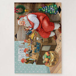 Puzzle Navidades Santa Elves Monograma Tradición folclóri