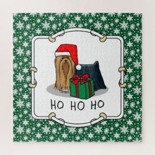 Puzzle Navidades Santa Hat Yorkshire Terrier Yorkie Cute