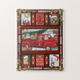Puzzle Navidades Santa Red Truck recuperador de oro