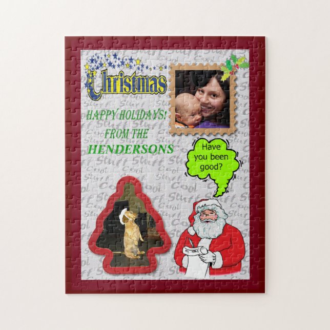 Puzzle Navidades Santa & Tree Añadir fotos (Vertical)