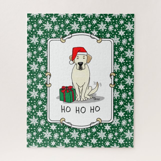 Puzzle Navidades Santa Yellow Labrador Retriever Cute (Vertical)