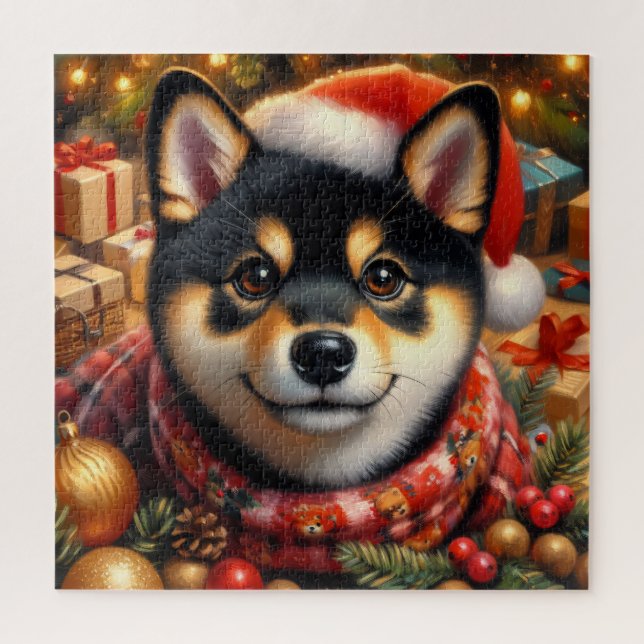 Puzzle Navidades Shiba Inu (Vertical)