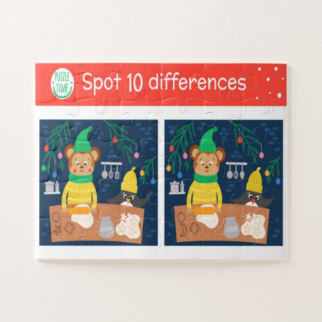 Puzzle Navidades Spot 10 Diferencias Niños Pingüinos (Horizontal)