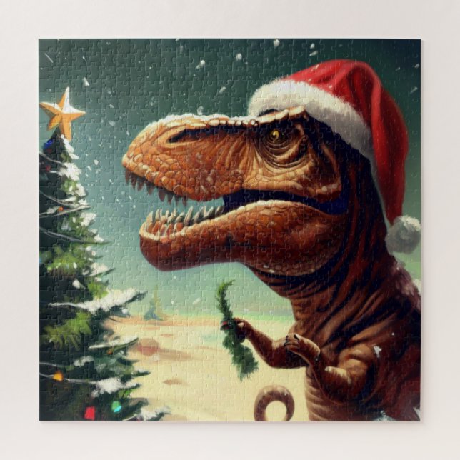 Puzzle Navidades T-Rex (4) (Vertical)
