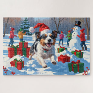 Puzzle Navidades Terrier Australianos celebran escena de 