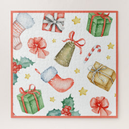 Puzzle Navidades tradicionales riegan el divertido acuare