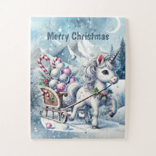 Puzzle Navidades unicornio fantasía chicas personalizable