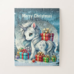 Puzzle Navidades unicornio fantasía chicas personalizable