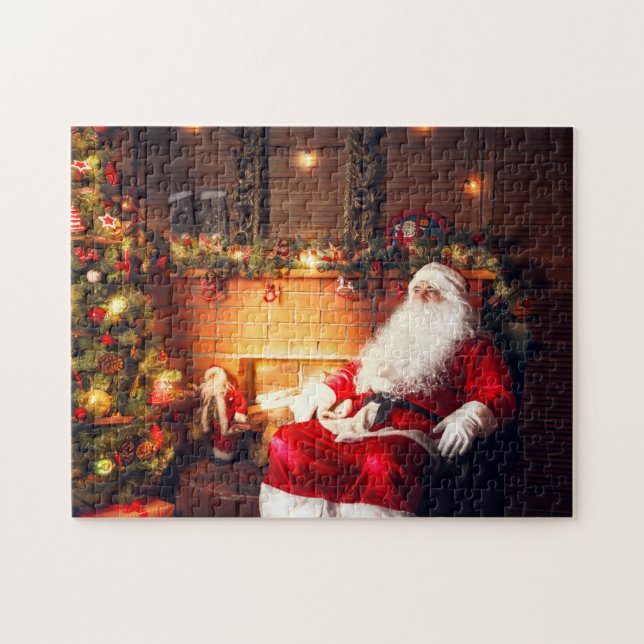 Puzzle Navidades Vacaciones Árbol festivo de Santa Claus (Horizontal)