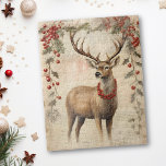 Puzzle Navidades Vintage de venado de invierno: desenlace<br><div class="desc">Este diseño se puede personalizar eligiendo la opción Editar diseño. También puede transferir a otros artículos. Póngase en contacto conmigo en colorflowcreations@gmail.com o utilice la opción de chat en la parte superior de la página si desea tener este diseño en otro producto o necesita ayuda. Ver más de mis diseños...</div>