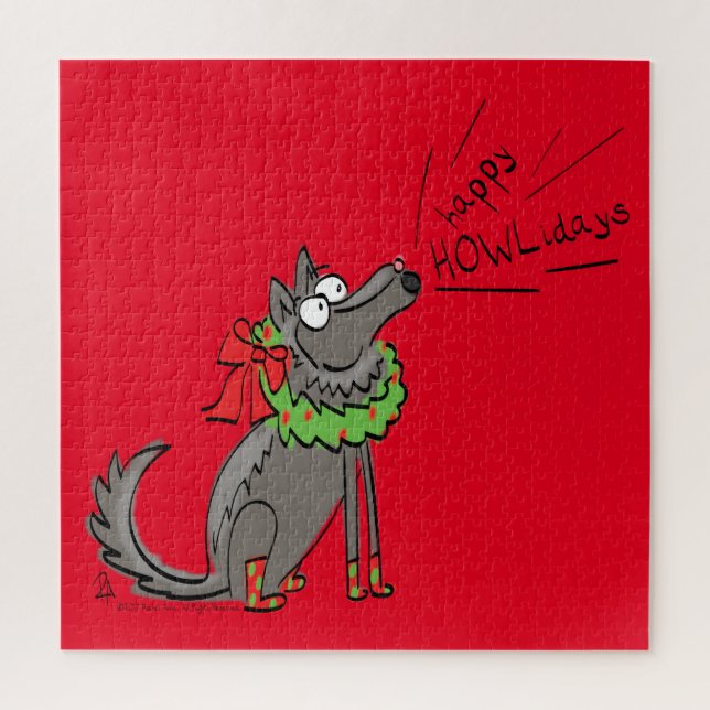 Puzzle Navidades Wolf: Divertidos niños burdos (Vertical)