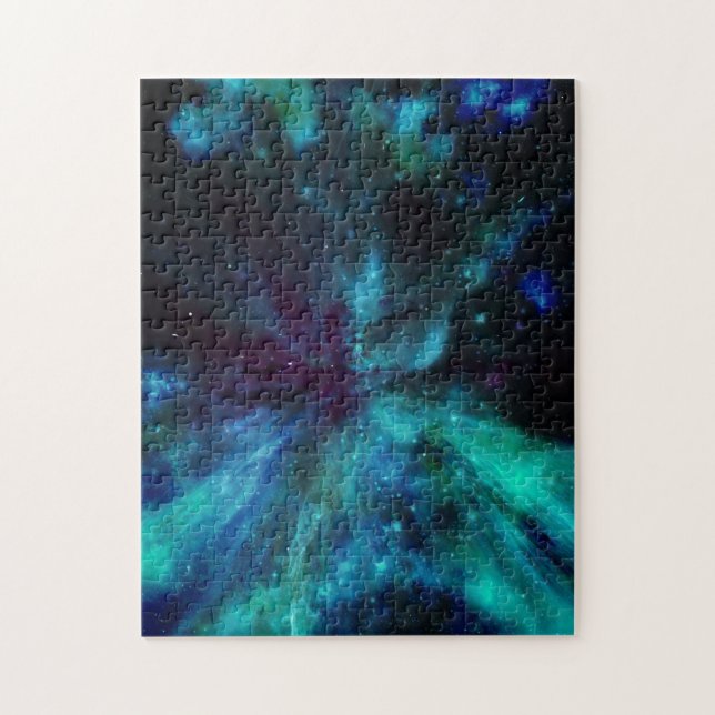 Puzzle Nebulosa azul turquesa N y estrellas (Vertical)