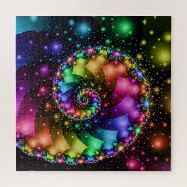 Puzzle Nebulosa espiral del arco iris del fractal (Horizontal)
