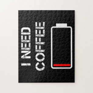 Puzzle Necesito café, cucharas de café divertidas, frijol