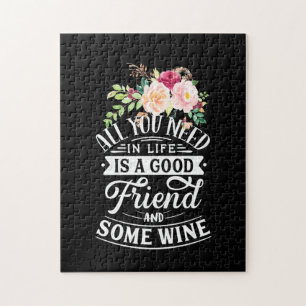 Puzzle Necesito Un Buen Amigo Y Un Poco De Vino