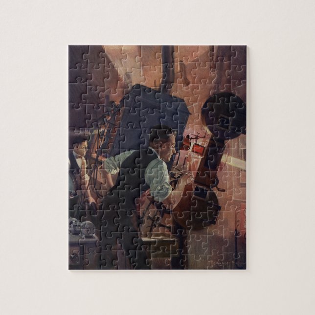 Puzzle Negocio vintage, proyeccionista de cine (Vertical)