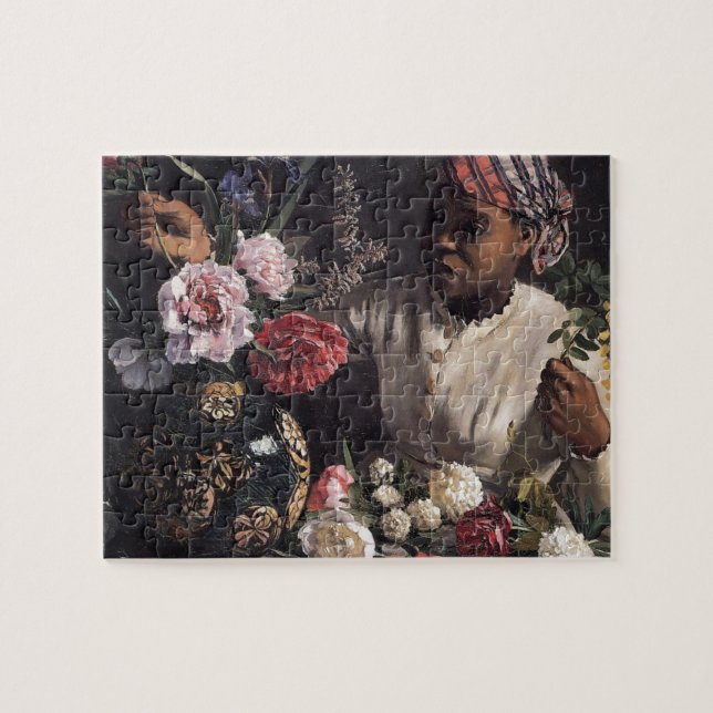 Puzzle Negress con los Peonies (Horizontal)