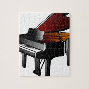 Puzzle negro brillante del piano