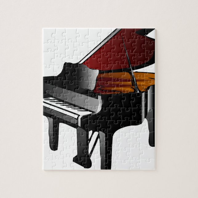 Puzzle negro brillante del piano (Vertical)