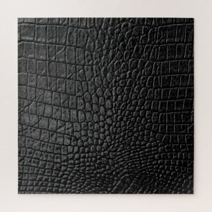 Puzzle Negro brillante: Elegancia de textura de cuero