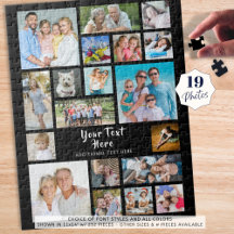 Negro personalizado moderno de 19 Collages de foto