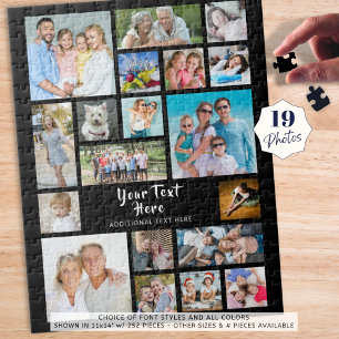 Puzzle Negro personalizado moderno de 19 Collages de foto