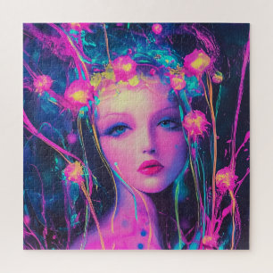 Puzzle Neon Alien Goddess