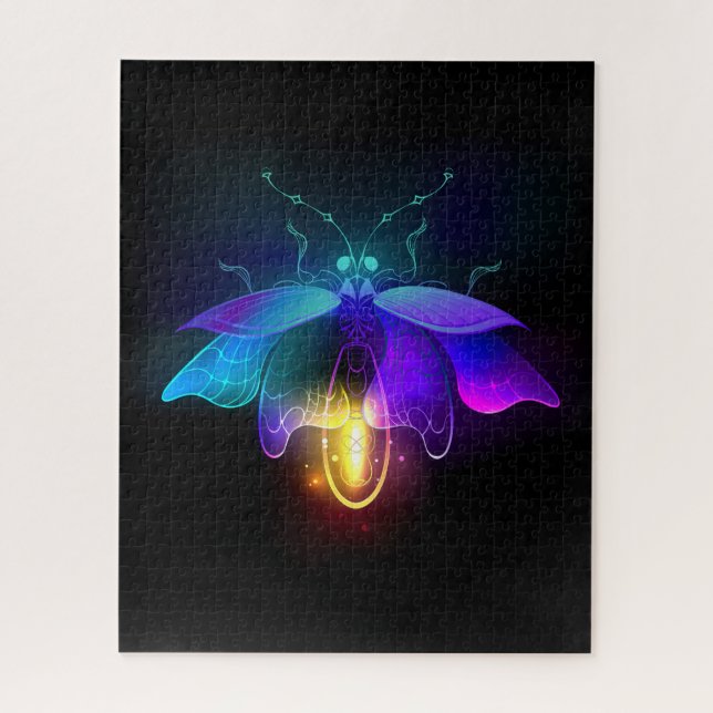 Puzzle Neon Firefly en negro (Vertical)