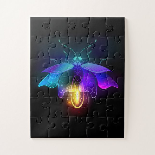 Puzzle Neon Firefly en negro (Vertical)