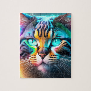 Puzzle Neon Lights Big Cat