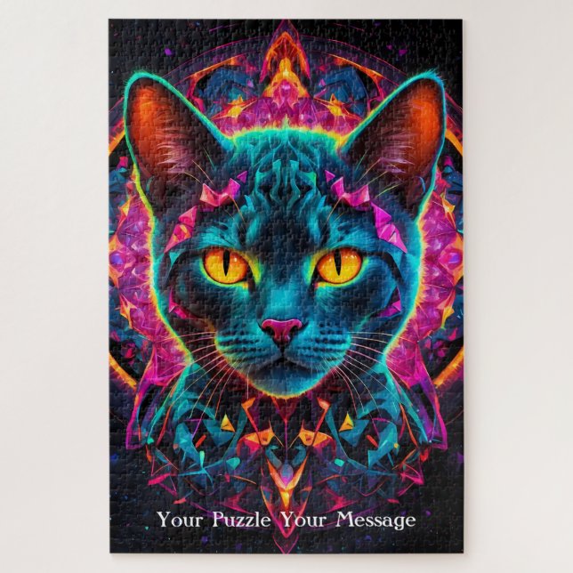 Puzzle Neon Mandala Majesty (Vertical)