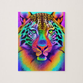 Puzzle Neon Rainbow Leopard