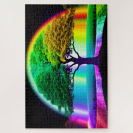 Puzzle Neon Rainbow Tree of Life