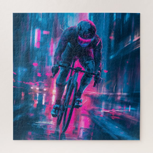 Puzzle Neon Rennradfahrer (Vertical)