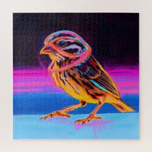 Puzzle Neon Sparrow con acentos brillantes