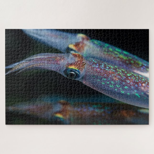 Puzzle Neon Squid en la noche 20"x30" (Horizontal)