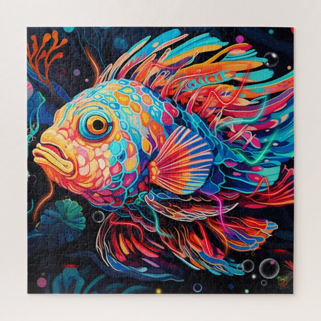 Puzzle 🐙 Neon Stargazer Fish (Vertical)