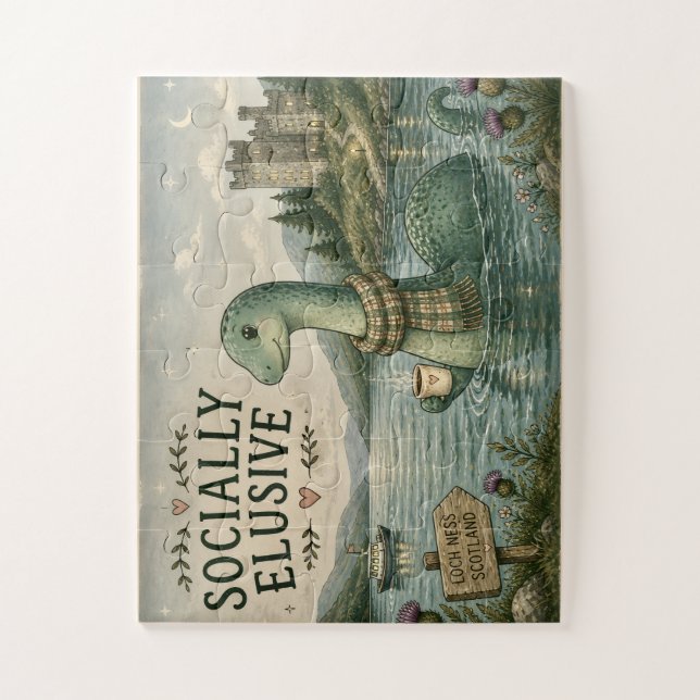 Puzzle Nessie esquiva socialmente criptozoología Loch Nes (Vertical)