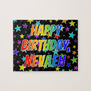Puzzle "NEVAEH" Nombre, Divertido "FELIZ CUMPLEAÑOS"