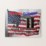 Puzzle Never Forget September 11<br><div class="desc">“Never Forget 9 11” in Stars and Stripes at ground zero to honor and remember the victims and heroes of September 11,  2001.</div>