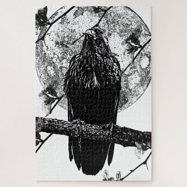 Puzzle Nevermore Raven y la luna (Vertical)