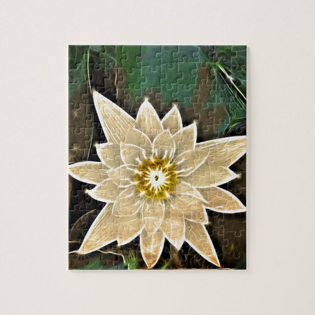 Puzzle New Age Zen Buddhism Yoga Namaste White Lotus (Vertical)