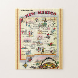 Puzzle New Mexico  11x14 illustrated Map