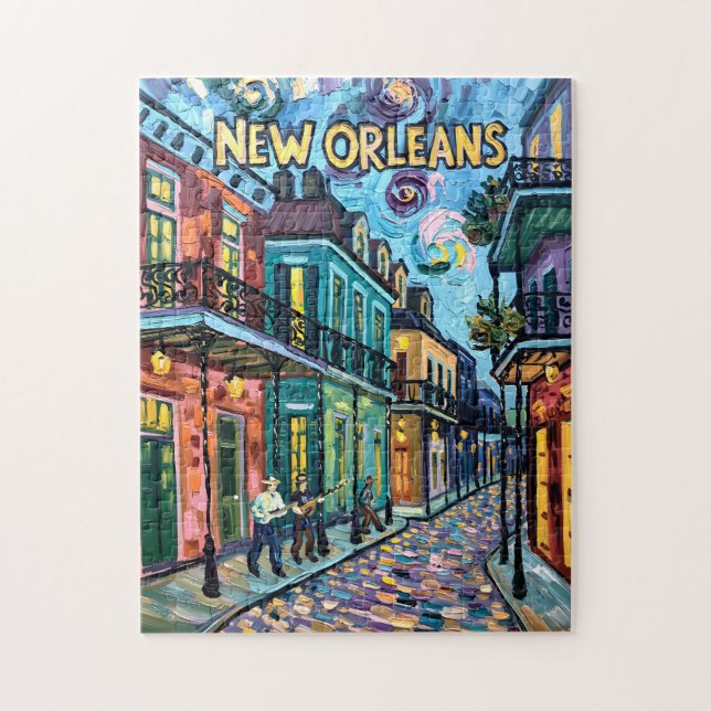 Puzzle New Orleans French Quarter Van Gogh Style Travel (Vertical)