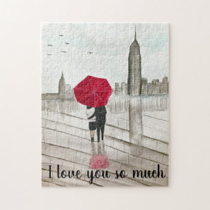 Puzzle New York City Love pareja Manhattan City