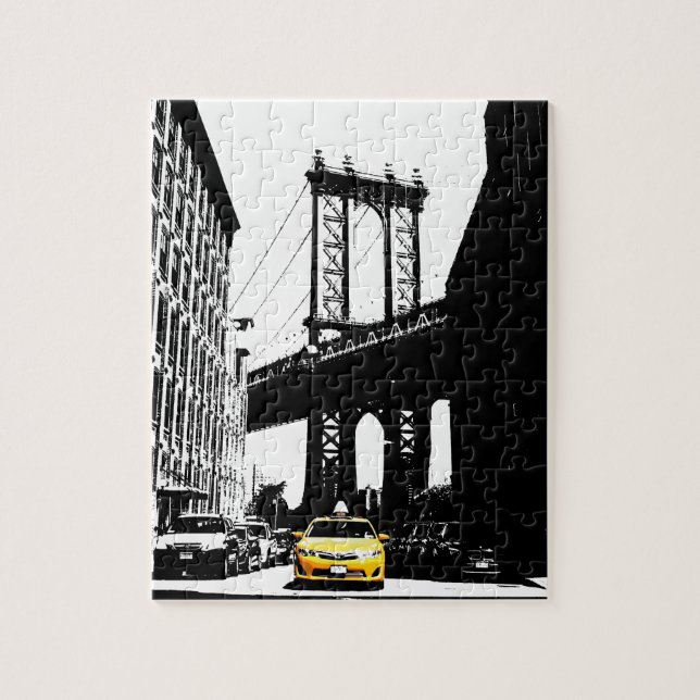 Puzzle New York City Nyc Yellow Taxi Pop Art (Vertical)