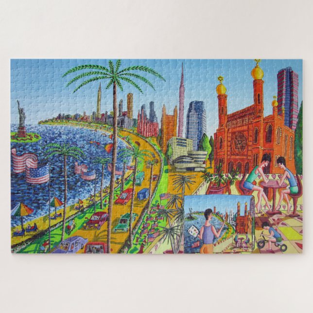 Puzzle New York City Painting Raphael Perez (Horizontal)