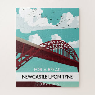 Puzzle Newcastle sobre el poster del puente Tyne.