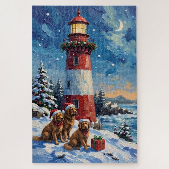 Puzzle Newfoundland Christmas Lighthouse Holiday (Vertical)
