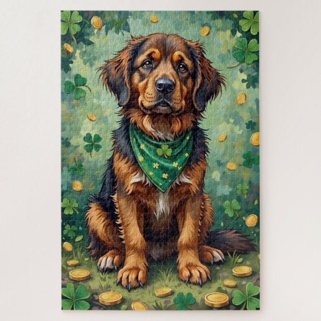 Puzzle Newfoundland St Patrick’s Day Lucky Dog (Vertical)